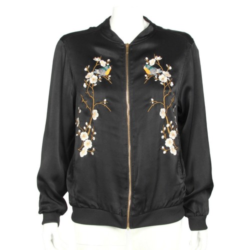 zara black embroidered jacket