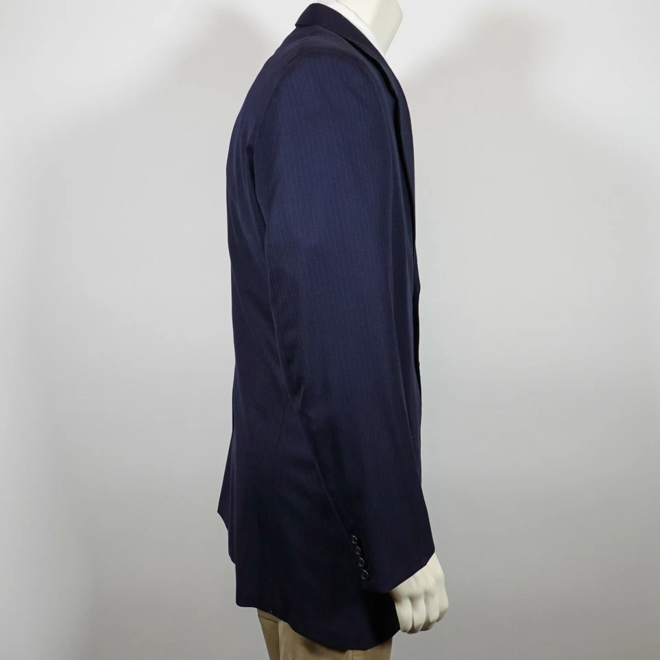Jaqueta/blazer 42L Bullock&Jones Oxxford roupa azul marinho listra lã - Imagem 3 de 4