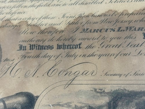 1866 State of New Jersey 29th Regiment Co.R DISCHARGE Testimonial ~ Gov. Ward - Picture 9 of 20