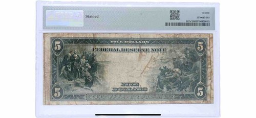 1914 $5 FEDERAL RESERVE NOTE ATLANTA STAR NOTE FR#867A* PMG20. RARE. - Picture 2 of 2
