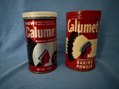 Vintage Calumet Baking Powder Tin Litho Metal Cans (2) Kitchen Collectible - Picture 16 of 16