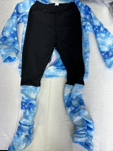 Disney Frozen Kids Girls 8Y Elsa Two Piece Blue Sweatshirt and Pants Set - Picture 2 of 9