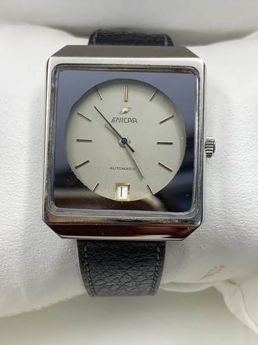 1970s Vintage ENICAR Ocean Pearl automatic watch Squared Tv 29MM unisex so Rare - Picture 2 of 24