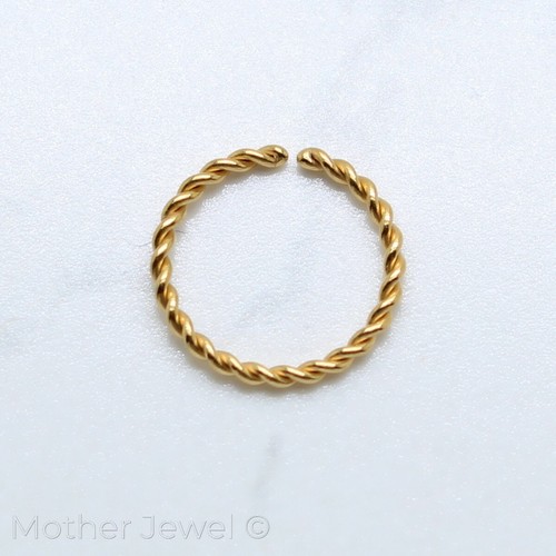 16G 14K YELLOW GOLD IP ANNEALED BENDABLE HOOP CARTILAGE SEPTUM NOSE HELIX RING - Picture 9 of 9