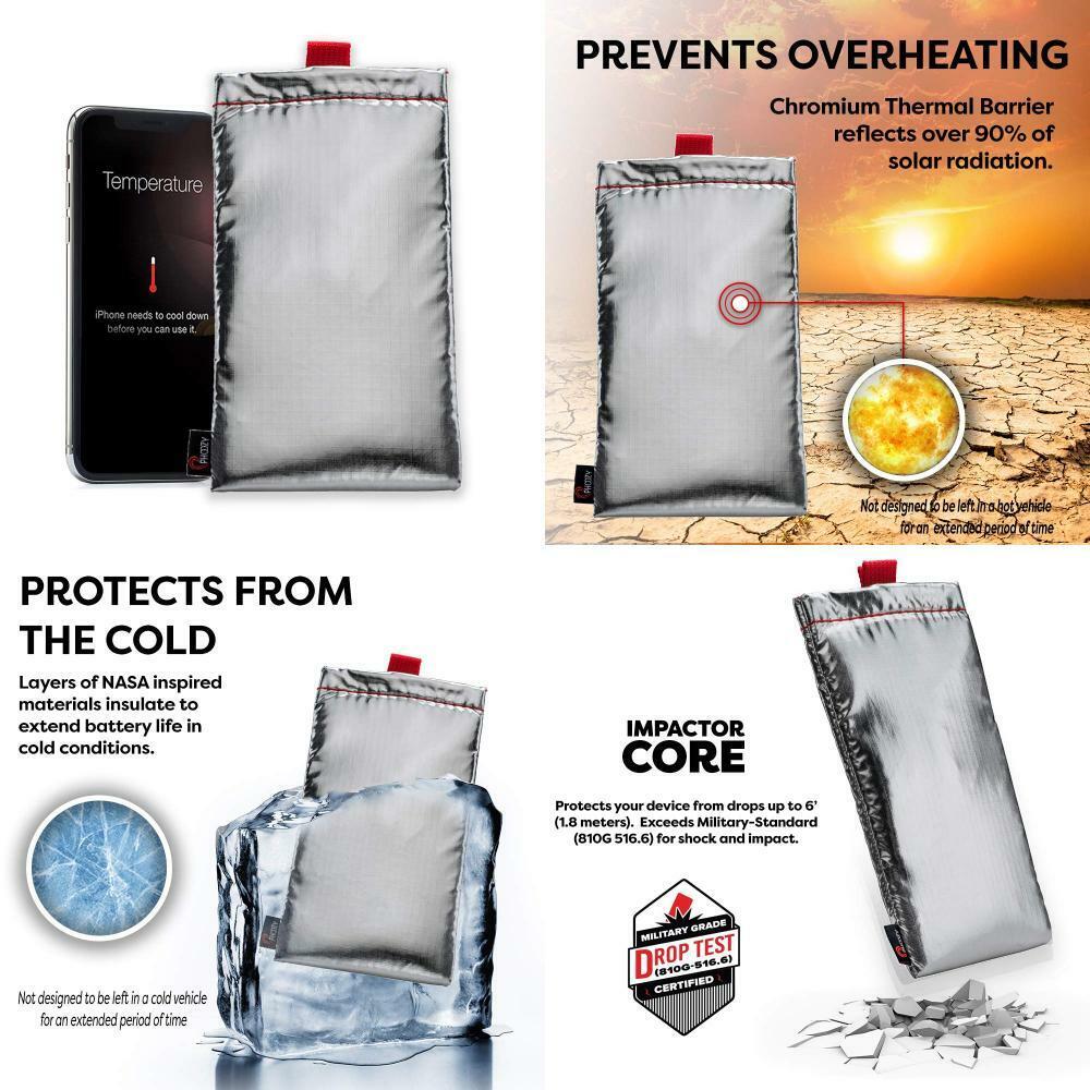 Blackout - XL Size S10+//S20+//S20 Ultra and Similar Phones Floats in Water PHOOZY Upgraded Apollo II Thermal Phone Case Keeps Phone Clean for iPhone 8+//Xr//Xs Max//11//11Pro Max Heat Protection