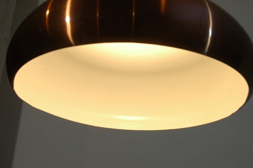 Pendellampe Deckenleuchte Retro 70er Danish Design DDR Kupfer Messing Metall - Bild 5 von 15