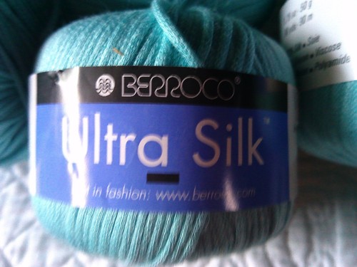 Berroco Ultra Silk Yarn 5 Skeins 1.75oz Color Capri 6141 Aqua Made in Italy - Picture 3 of 5