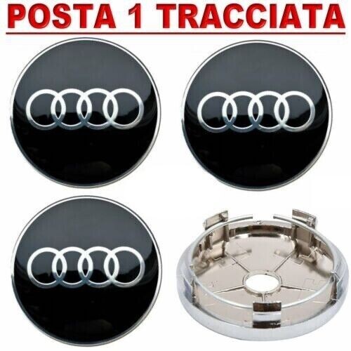 tappo copri mozzo coprimozzo 60 mm per cerchi in lega audi a4 a3 a1 a6 q5 q7 tt - Bild 1 von 5