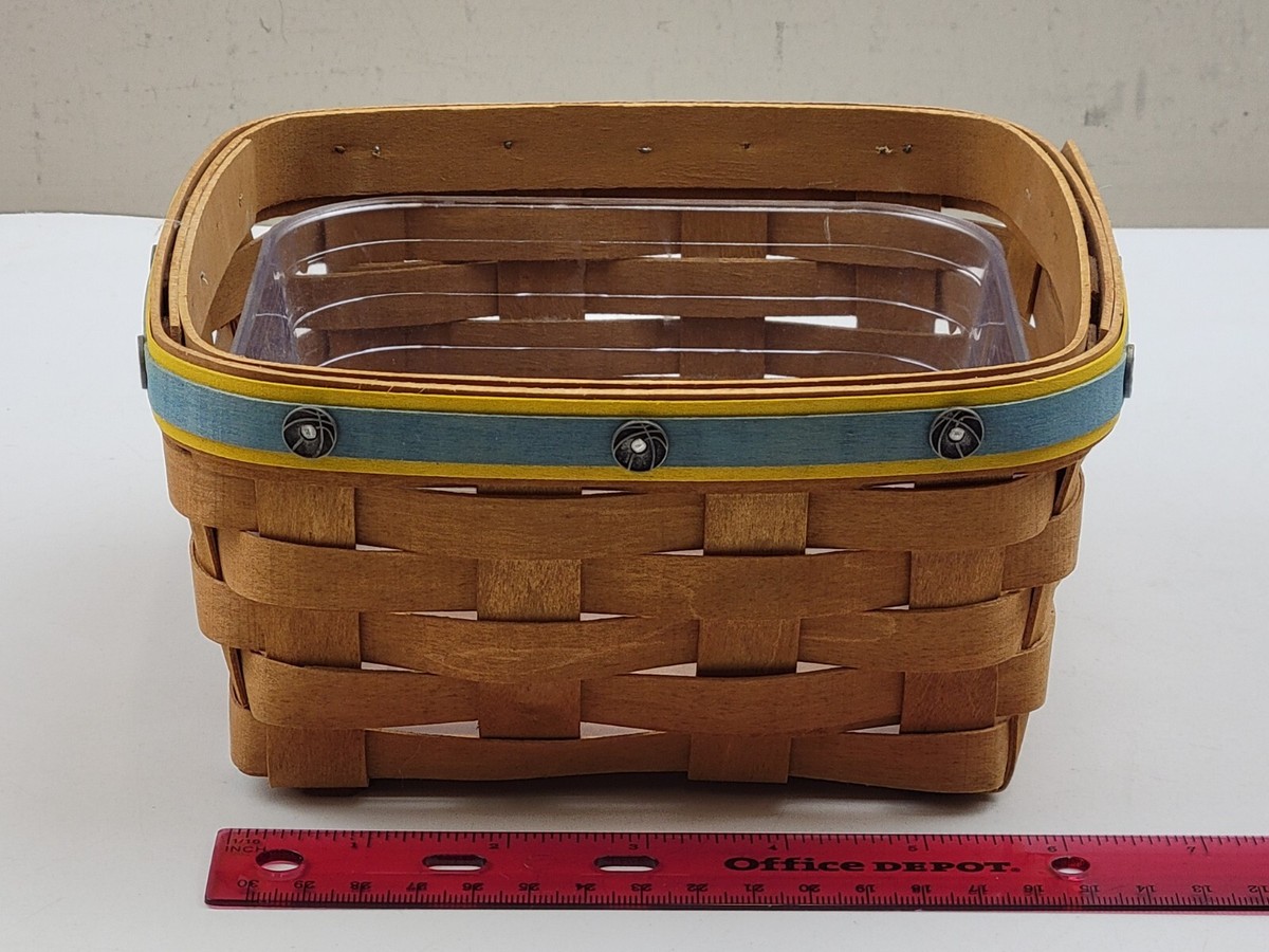Longaberger Medium Berry Basket w/ Basketball Blue & Yellow