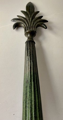 fleur-de-lis Style Decorative Verdigris Metal Finial Vintage 14.5” Non Magnetic - Picture 5 of 10