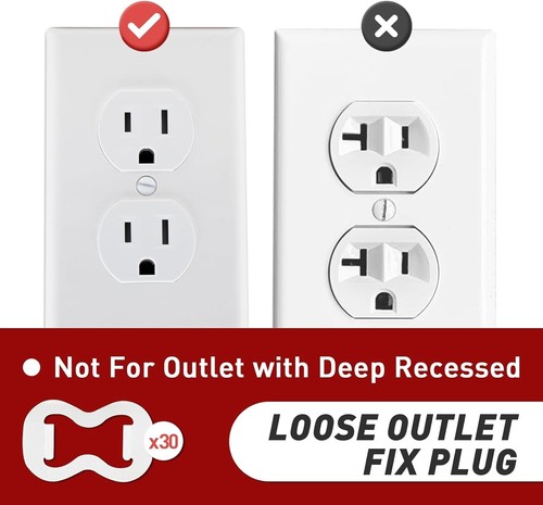 Loose Outlet Repair Plug - 30-Pack Socket Extender for Type A/B Compatibility - Picture 8 of 9