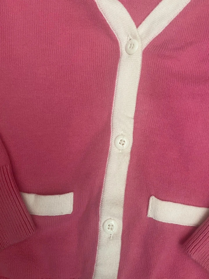 Cardigã suéter coração rosa/branco SONOMA menina 4T - Imagem 2 de 4