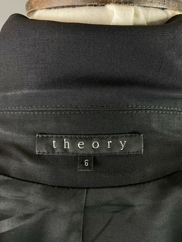Ladies Theory Black Two Button Blazer Jacket Size 9 - Picture 9 of 11