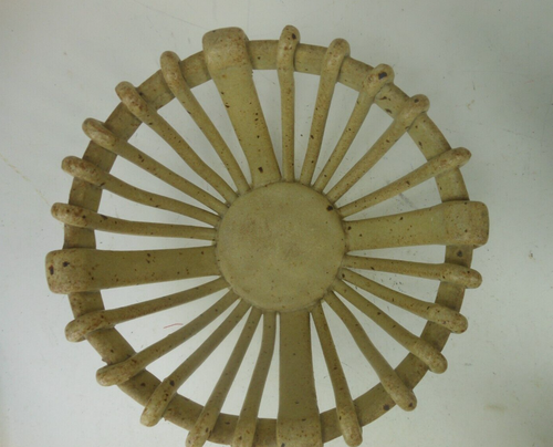 Tazón de encaje de cerámica artística de estudio canasta abierta con cordones de 8 pulgadas - Imagen 7 de 15