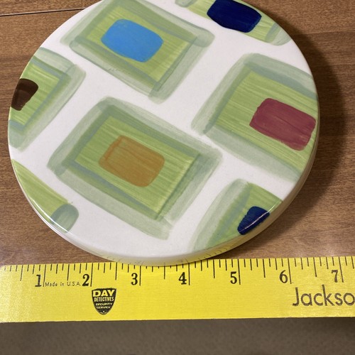 Gail Pittman Pottery Bossanova Pattern Trivet 2002 - Picture 2 of 5