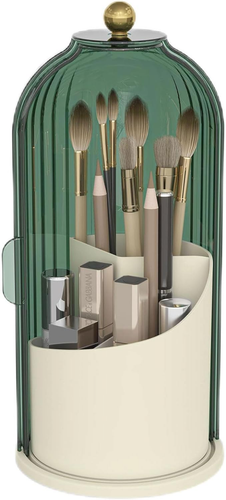 Makeup Brush Holder with Dustproof Cover 360 Rotating Makeup Brush Organizer for - Picture 8 of 12