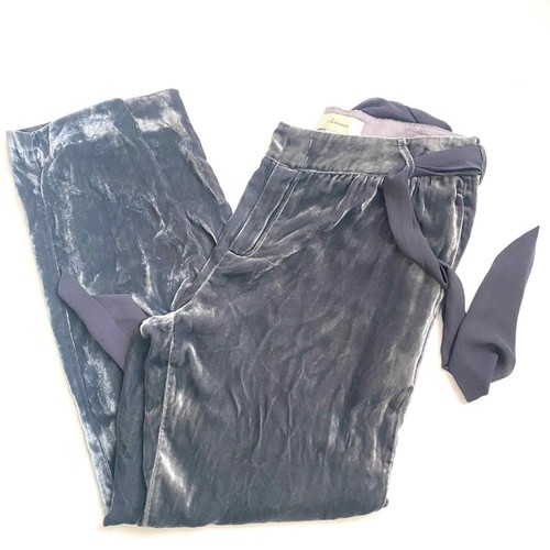PANTALON CARRIÈRE EN SOIE Elevenses velours gris avec poches taille 4 PANTALON CARRIÈRE