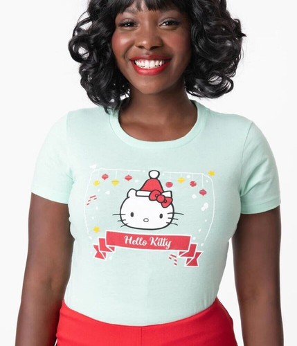 Hello Kitty x Unique Vintage Retro Santa Women's Graphic Tee (XL, 2X, 3X) NWT - Picture 5 of 8