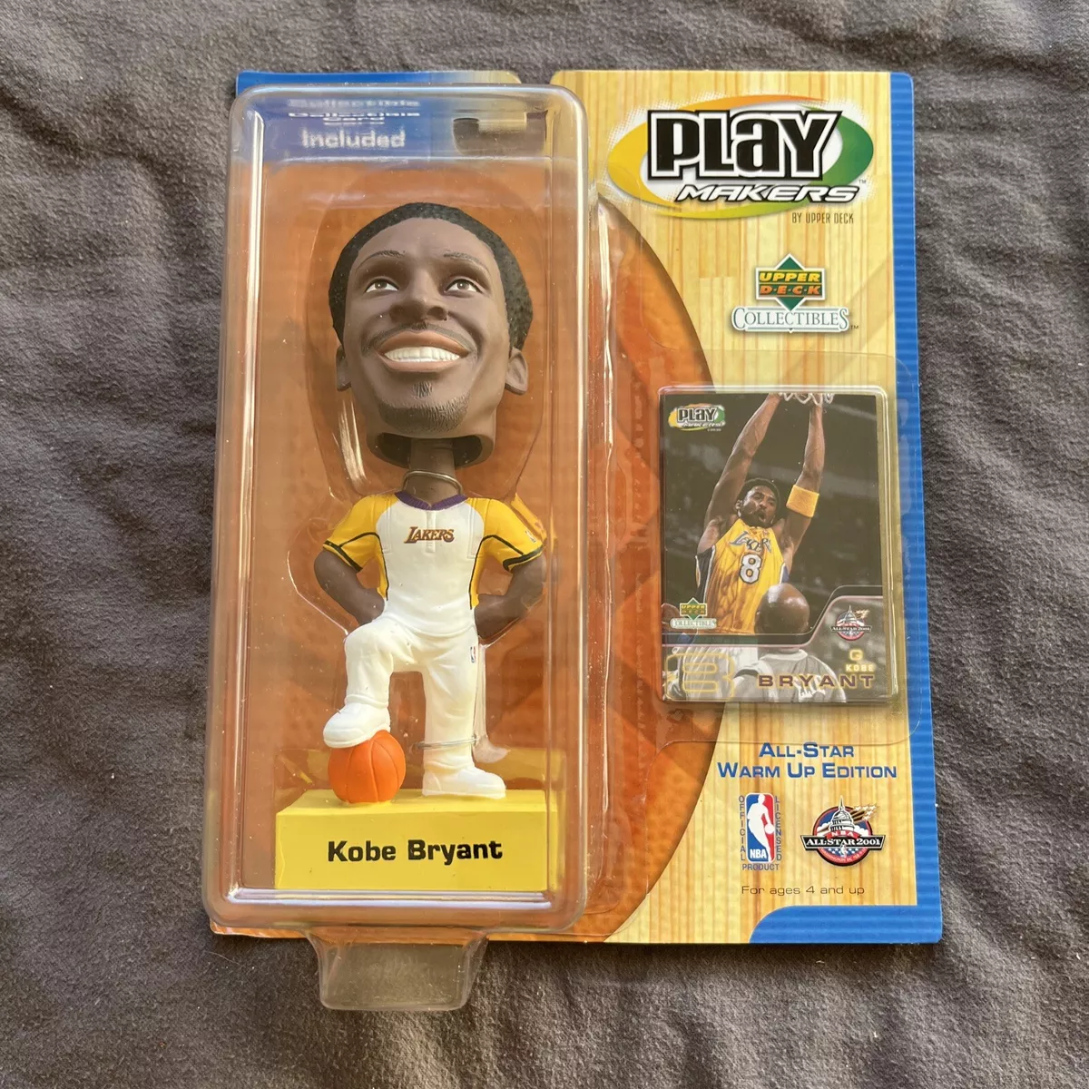 NEW KOBE BRYANT BOBBLEHEAD W CARD 2001 UPPER DECK PLAYMAKERS ALL STAR EDITION