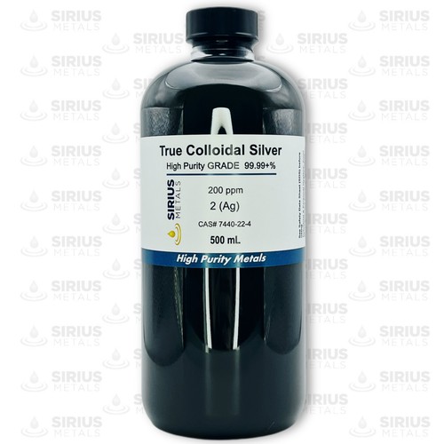 True Colloidal Silver NanoParticles (AgNPs): 200 ppm - 500 mL in Plastic - Picture 2 of 2