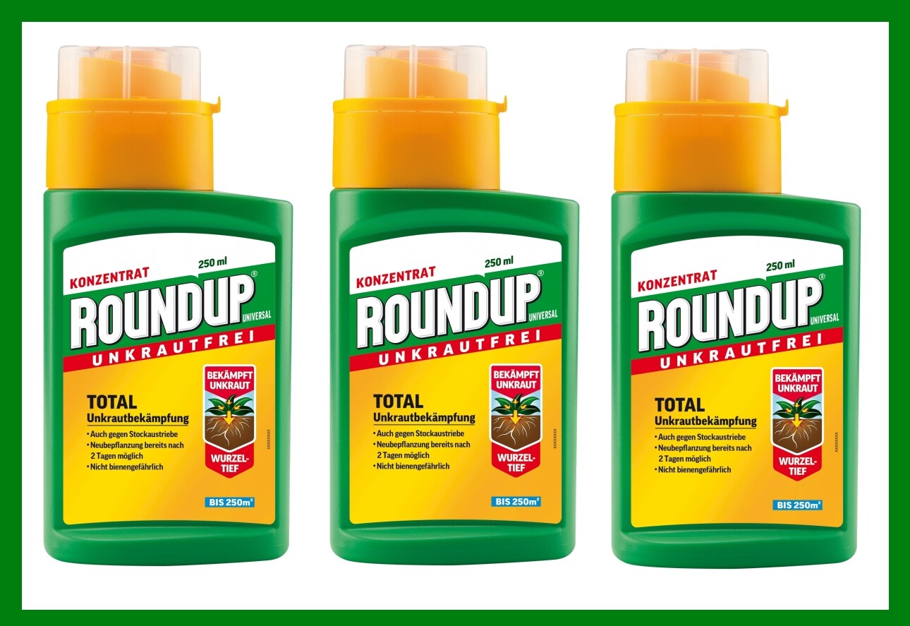 3x 250ml Roundup Universal Unkrautfrei Glyphosat Unkrautvernichter