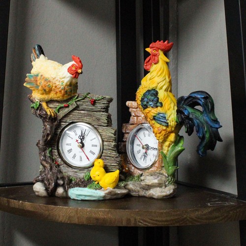 Rooster Hen Clock Silent Clock Animal Decorative Clock Living Room Bedside Decor - Picture 14 of 18