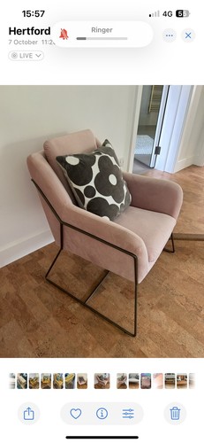 Next Pink Velvet Occasional Chair