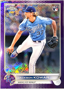 2022 TOPPS CHROME LOGOFRACTOR PURPLE #105 JACKSON KOWAR ROOKIE CARD ROYALS/250