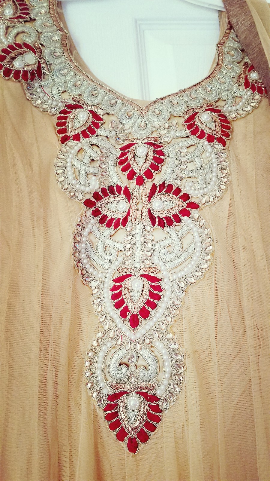 Pakistani floor length wedding wear designer shalwar kameez Indian suit 3pc L Klasyka w niskiej cenie