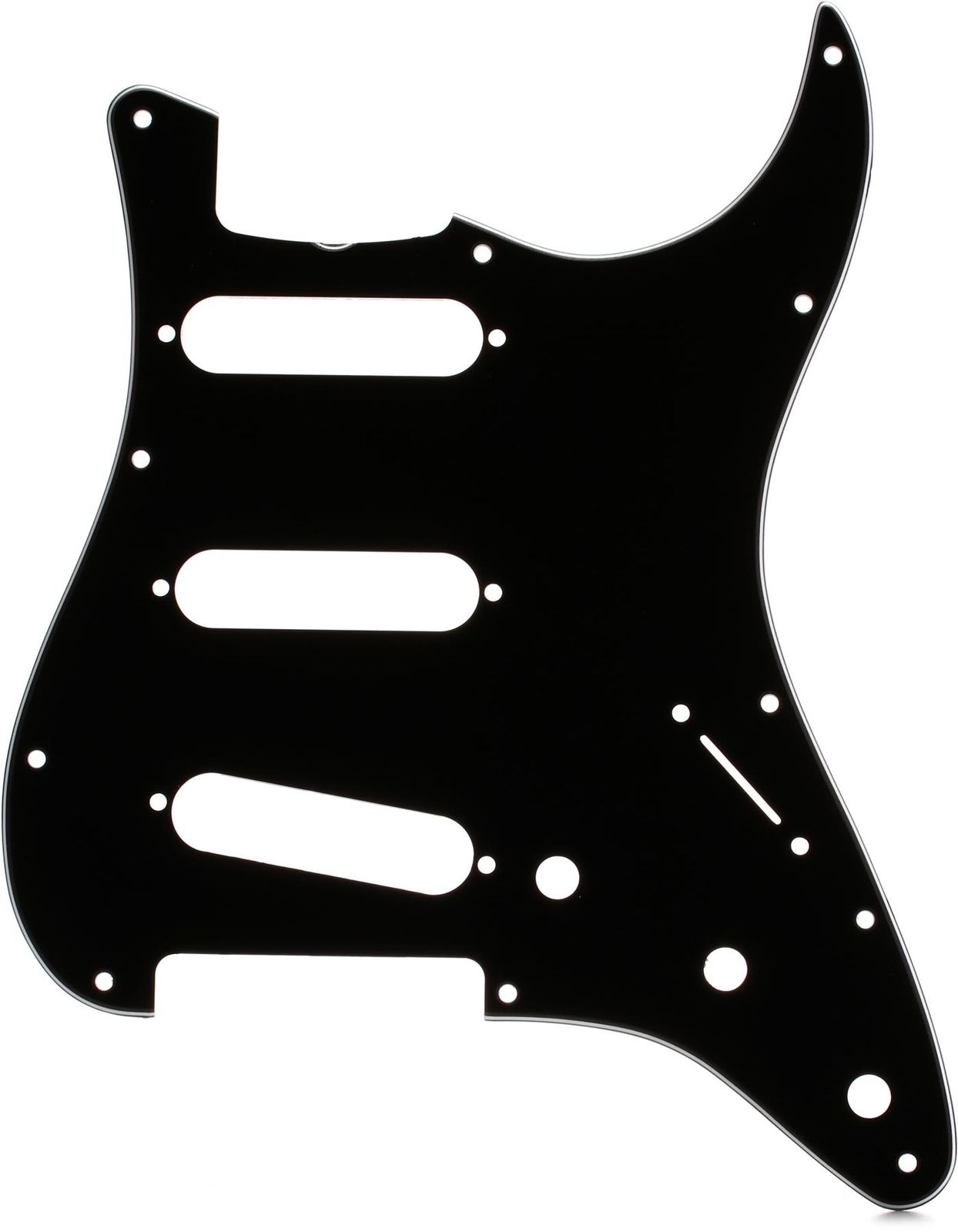 Накладка на крыло Stratocaster S/S/S с 11 отверстиями в винтажном стиле 60-х годов - 3-слойная черная