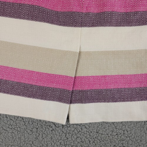 Ann Taylor Skirt Womens 8P Petite Cream Pink Striped Pencil Twill Lined Vent - 第 10/10 張圖片