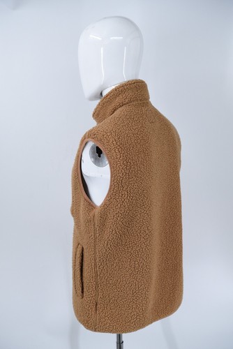 GAP Sherpa Teddy Bear Fleece Camel Zip Front Vest Mens Small (42-44) - Picture 11 of 21
