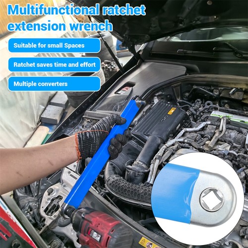 Offset Extension Wrench Set Ratchet Spanner Wrench with 4 Extender Adapter New - Picture 7 of 14