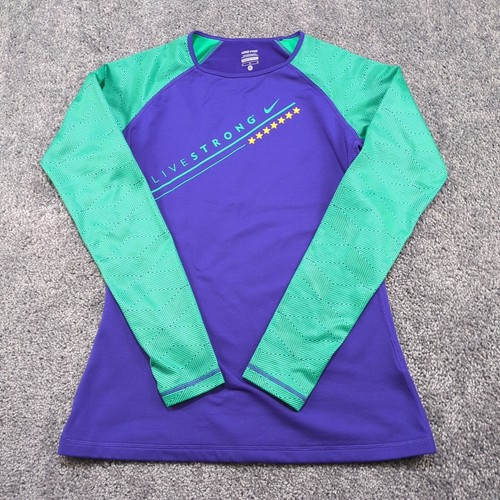 Nike Pro Shirt Damen Medium Lila Livestrong Langarm Kompression Laufen