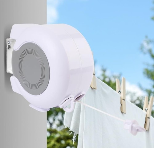 Einziehbare Waschrolle Leitung Wandmontage Trocknen Outdoor Kleidung Doppelwäsche - Bild 4 von 9