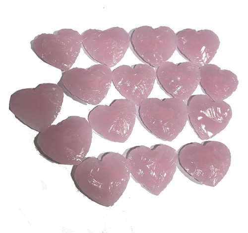 21 Pcs Lot Rose Quartz Gemstone Crystal Carved Crescent Heart For Jewelry making - Picture 5 of 5