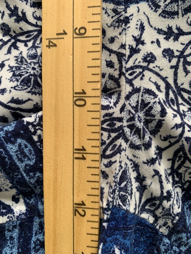 Figueroa & Flower Palazzo Pants Womens L Blue White Wide Leg Pull On - Picture 7 of 9