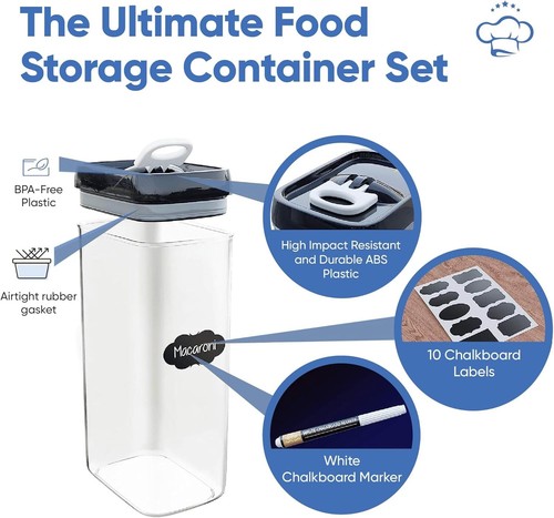 Stackable Airtight Storage Boxes with Labels - Ideal for Kitchen Organization - Picture 4 of 9