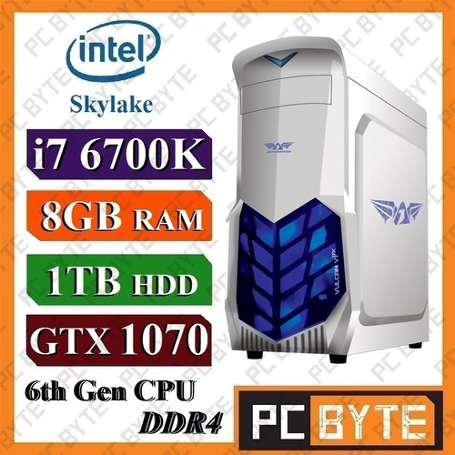 Intel Quad Core i7 6700K 4.2GHz 8GB 1TB GTX 1070 8GB Gaming Computer Desktop PC