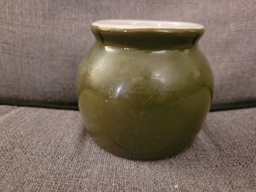 HALL Green Crock Bowl Restaurant Ware USA MCM 3.5" Green Bean - Picture 2 of 6