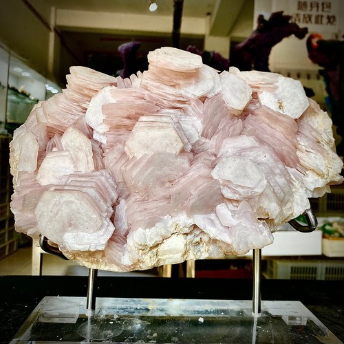 16.17LB Fujian, China, natural pink layered calcite, quartz crystal, spiritual e - 第 15/18 張圖片