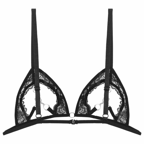 Sujetador transparente para mujer Prendas para el torso Sujetador Copa abierta Sin cables Lencería sin forro Bustier - Imagen 34 de 38