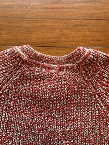 Vintage 90s St Johns Bay Sweater Mens XLT Heather Red Gray Fisherman Oarsman 80s - Picture 13 of 15