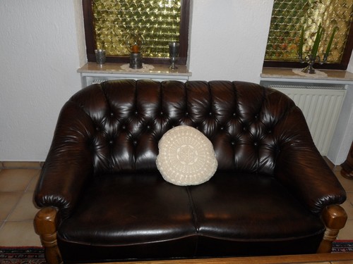 Leder Sofa Sesel Rustikal Retro Braun - Bild 2 von 14