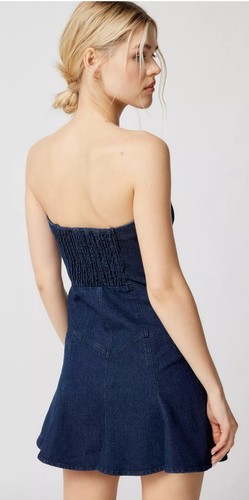 BDG Indigo Strapless Denim Mini Dress Size Xxs - Picture 2 of 5