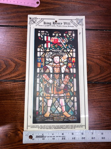 King Henry VIII Stain Glass Vinyl Self Adhesive Window Sticker! - Bild 5 von 7