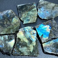 Flashy Labradorite Polished Rough Cut Slab Tiles (By The Piece or Pound) 1