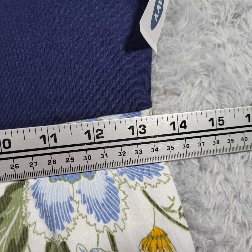 Vestido sin mangas Old Navy para mujer Jrs XL 14 azul floral algodón sin mangas nuevo con etiquetas Foto 4 de 4