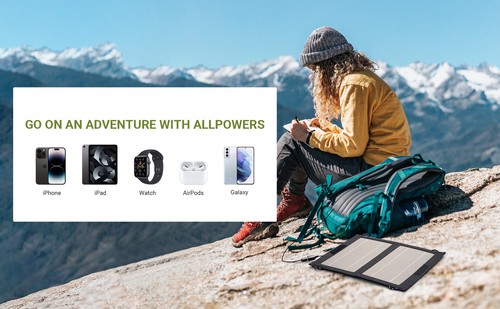 ALLPOWERS 5V10W Portable Solar Panel Charger USB For Samsung iPhone Camping - Picture 7 of 14