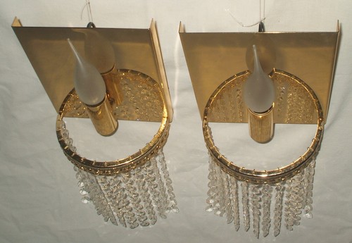 2 Wandleuchten Wandlampen mit Glasgehänge von Sölken - Bild 4 von 21